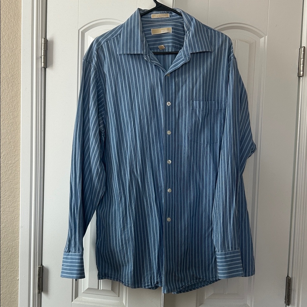 Michael Kors Light Blue Striped Shirt